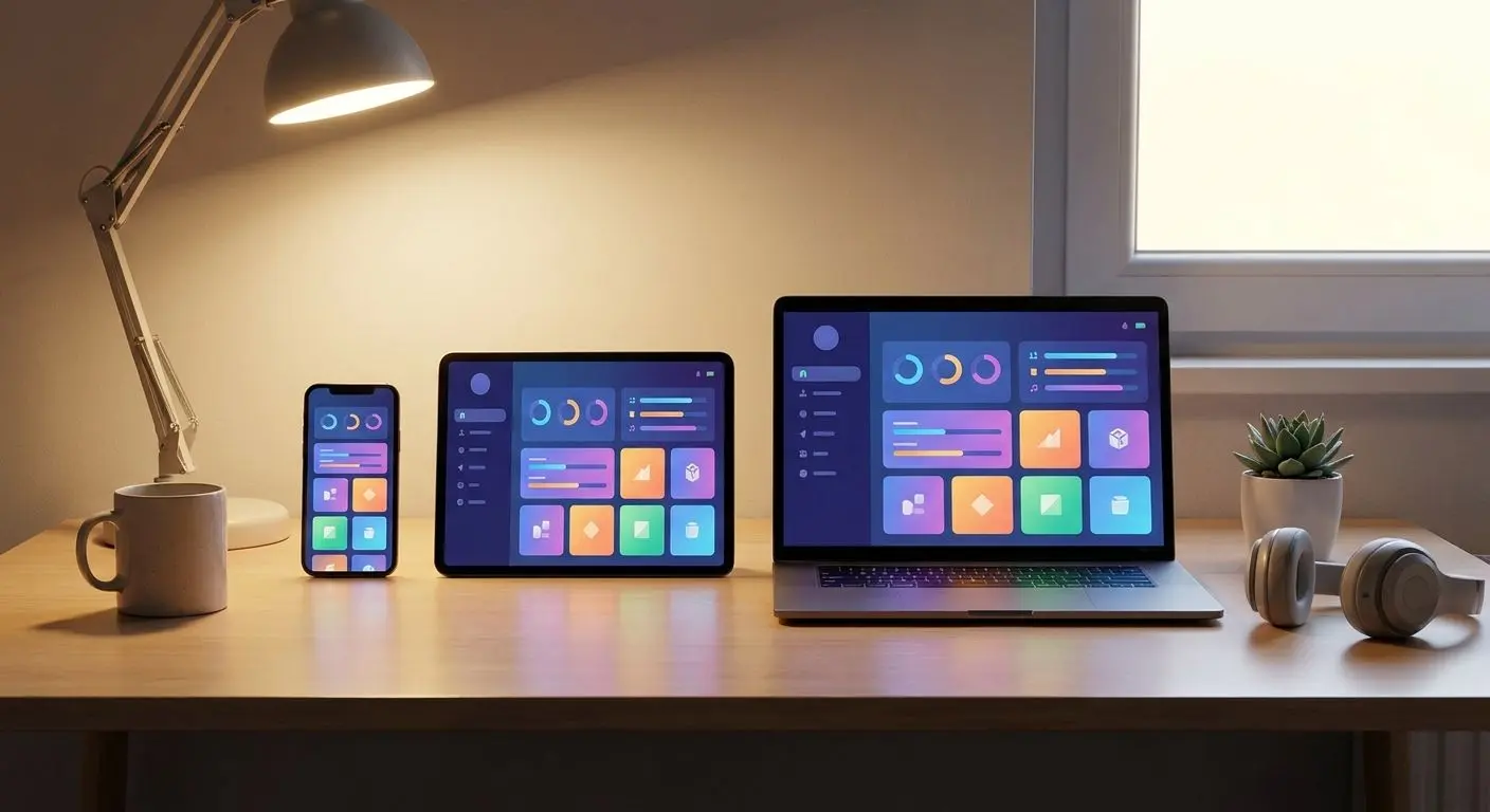 Smartphone und Tablet mit synchroner mobiler Nutzung eines Spielkontos