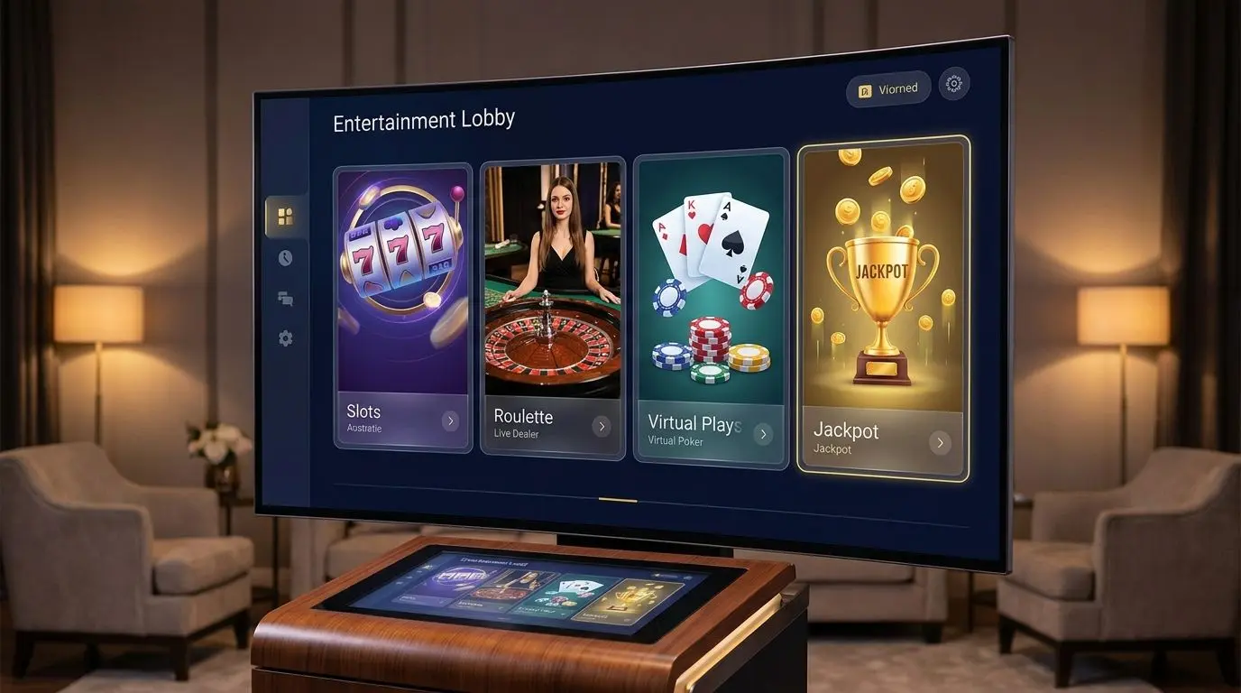Spielelobby mit Kategorien wie Slots, Live-Spiele und Tischspiele